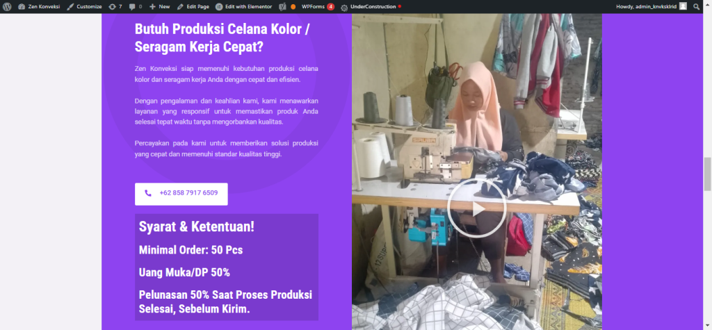 zen konveksi celana kolor Indonesia